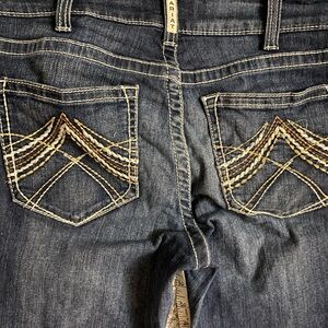 Ariat Women's Dark Blue Boot Cut Jeans with Embroidery